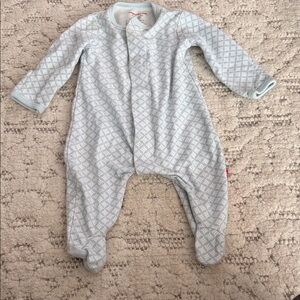 Magnetic Me Light Blue Diamond Pattern Footie Cotton 0-3 months